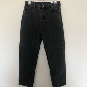 High Rise Black Mom Jeans